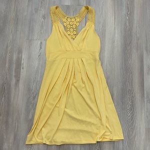 Charlotte Russe medium light yellow crochet dress